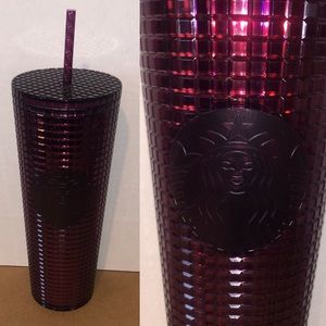Purple Grid Studded Starbucks Tumbler